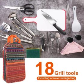 19-Piece Camping Cooking Gear Kit