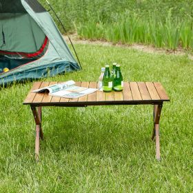 1-piece Folding Outdoor Table,Lightweight Aluminum Roll-up Rectangular Table for indoor, Outdoor Camping, Picnics,Beach,Backyard, BBQ, Party, Pat