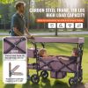 VEVOR Wagon Stroller for 2 Kids, Push Pull Quad Collapsible Stroller with Adjustable Handle, Encircling Harness Removable Canopy,4 Wheels w/ Brakes