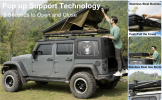 Explorer Plus Rooftop Tent Hardshell with Side Awning, Air Conditioner Outlet with Bracket, Luggage Racks&Replaceable Netting Rain Curtain